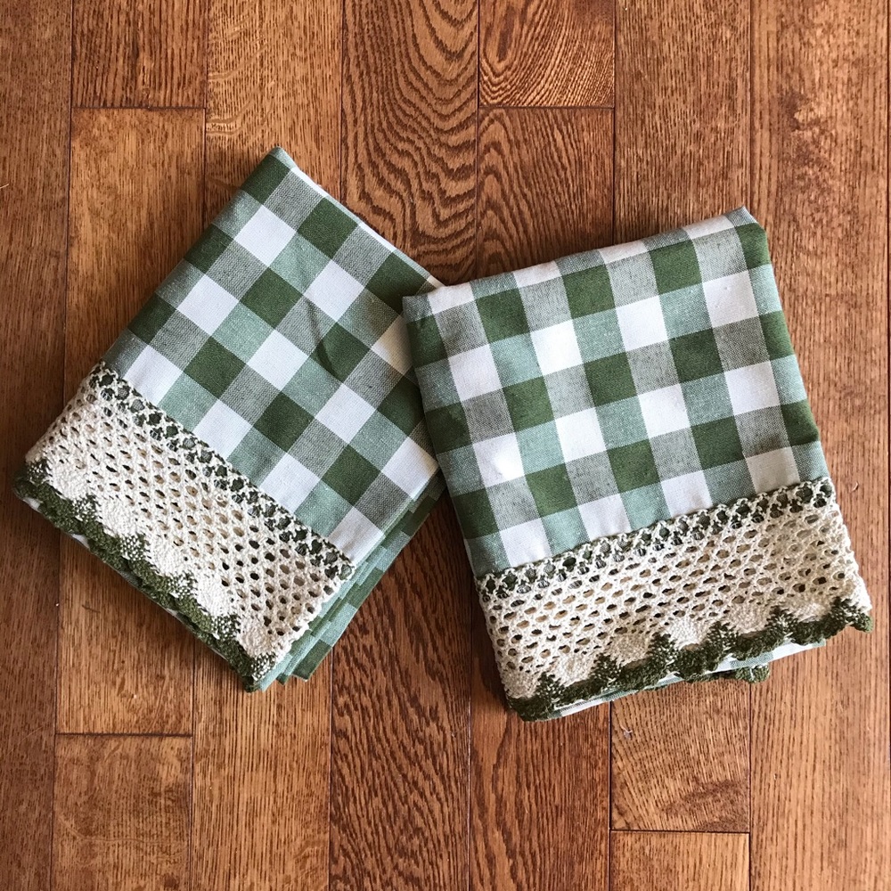 Buffalo Plaid Cafe Curtains, Sage and Ivory